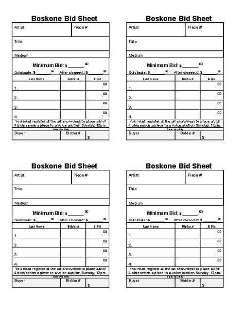 Bid Sheet